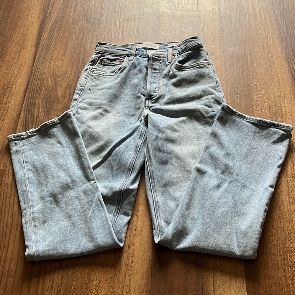Denim Forum Women's Straight Leg Denim Jeans - Light Blue